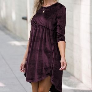 Amaryllis Mauve Elbow Velvet Dress
